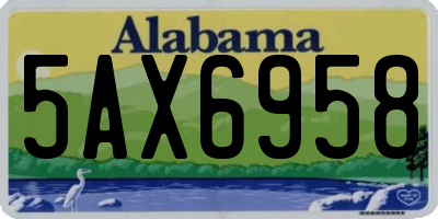 AL license plate 5AX6958