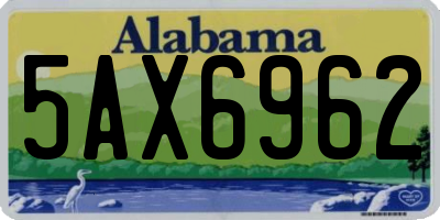 AL license plate 5AX6962