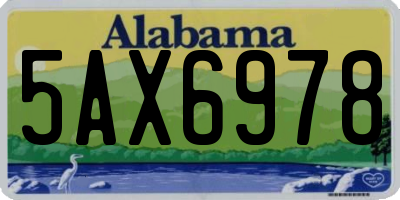 AL license plate 5AX6978