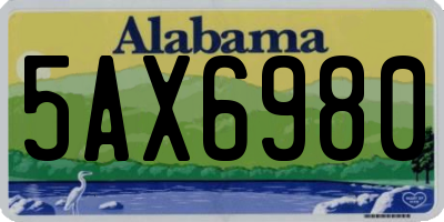 AL license plate 5AX6980
