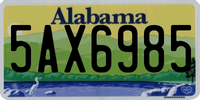 AL license plate 5AX6985