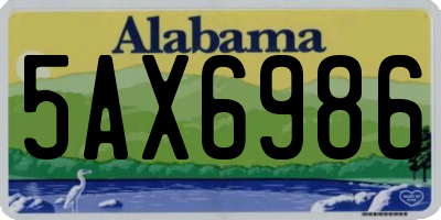 AL license plate 5AX6986