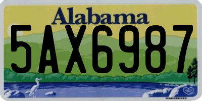 AL license plate 5AX6987