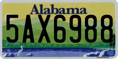 AL license plate 5AX6988