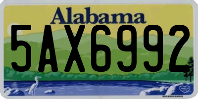 AL license plate 5AX6992