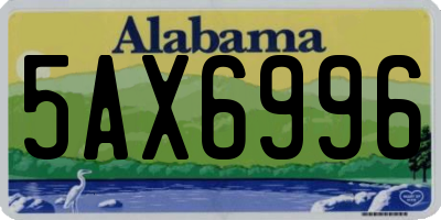 AL license plate 5AX6996