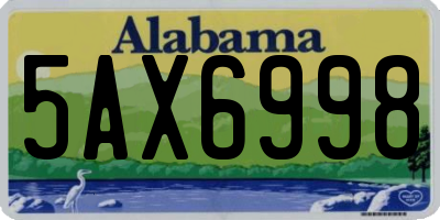 AL license plate 5AX6998