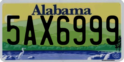 AL license plate 5AX6999