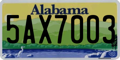 AL license plate 5AX7003