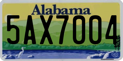 AL license plate 5AX7004