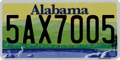 AL license plate 5AX7005