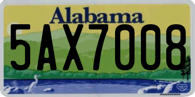 AL license plate 5AX7008