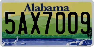 AL license plate 5AX7009