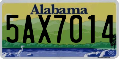 AL license plate 5AX7014