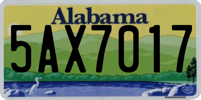 AL license plate 5AX7017