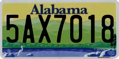 AL license plate 5AX7018