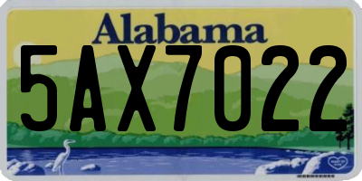 AL license plate 5AX7022