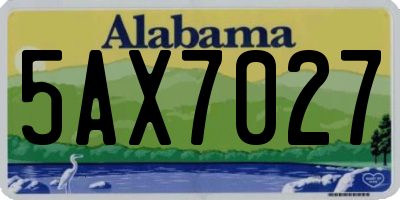 AL license plate 5AX7027
