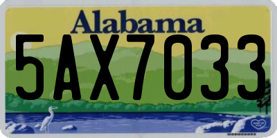 AL license plate 5AX7033