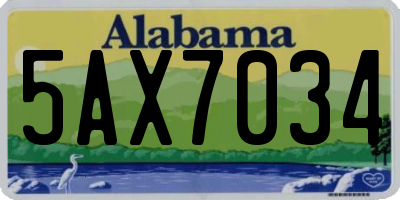 AL license plate 5AX7034