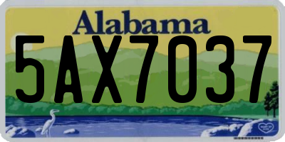AL license plate 5AX7037