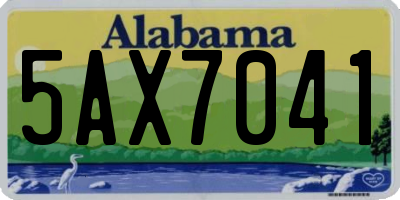 AL license plate 5AX7041