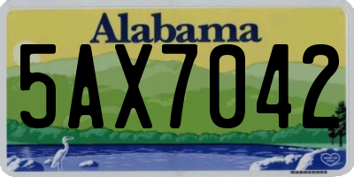 AL license plate 5AX7042