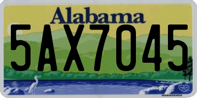 AL license plate 5AX7045