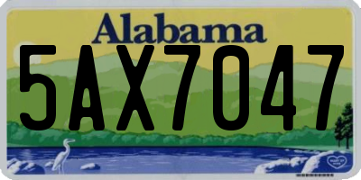 AL license plate 5AX7047