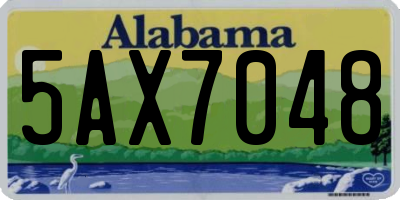 AL license plate 5AX7048