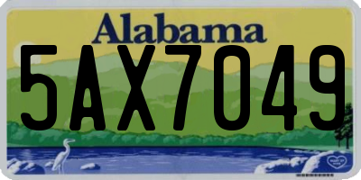 AL license plate 5AX7049