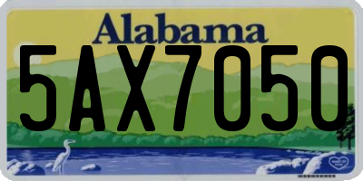 AL license plate 5AX7050