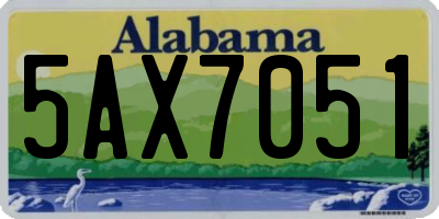 AL license plate 5AX7051