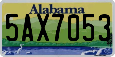 AL license plate 5AX7053