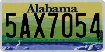 AL license plate 5AX7054