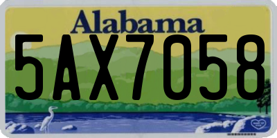 AL license plate 5AX7058