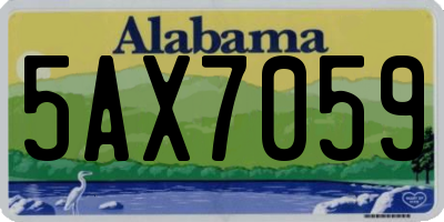 AL license plate 5AX7059