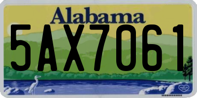 AL license plate 5AX7061