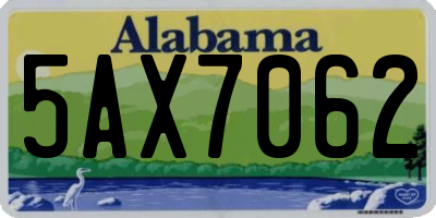 AL license plate 5AX7062