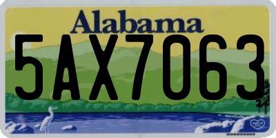 AL license plate 5AX7063