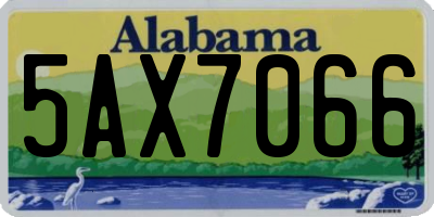 AL license plate 5AX7066