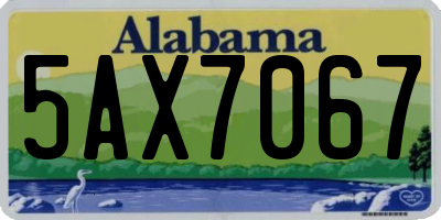 AL license plate 5AX7067
