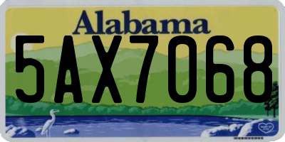 AL license plate 5AX7068