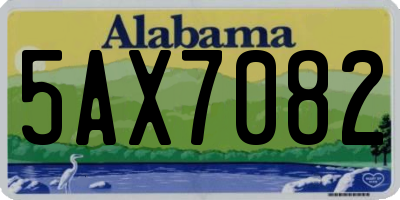 AL license plate 5AX7082