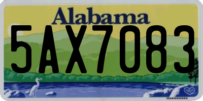 AL license plate 5AX7083