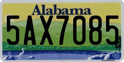 AL license plate 5AX7085