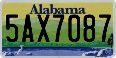 AL license plate 5AX7087