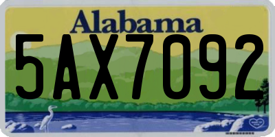 AL license plate 5AX7092