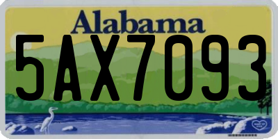 AL license plate 5AX7093