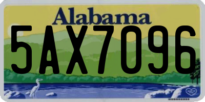 AL license plate 5AX7096
